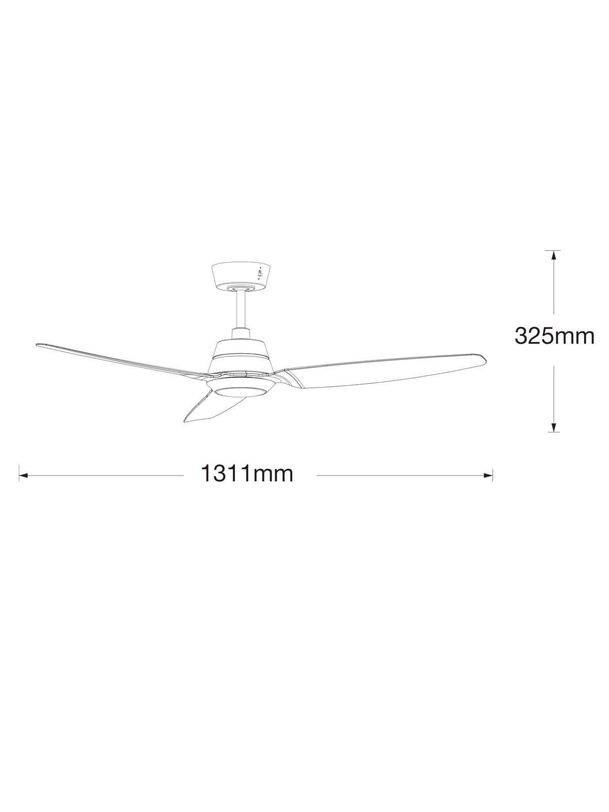 Sainz 132cm DC Fan with Light in White-img-3