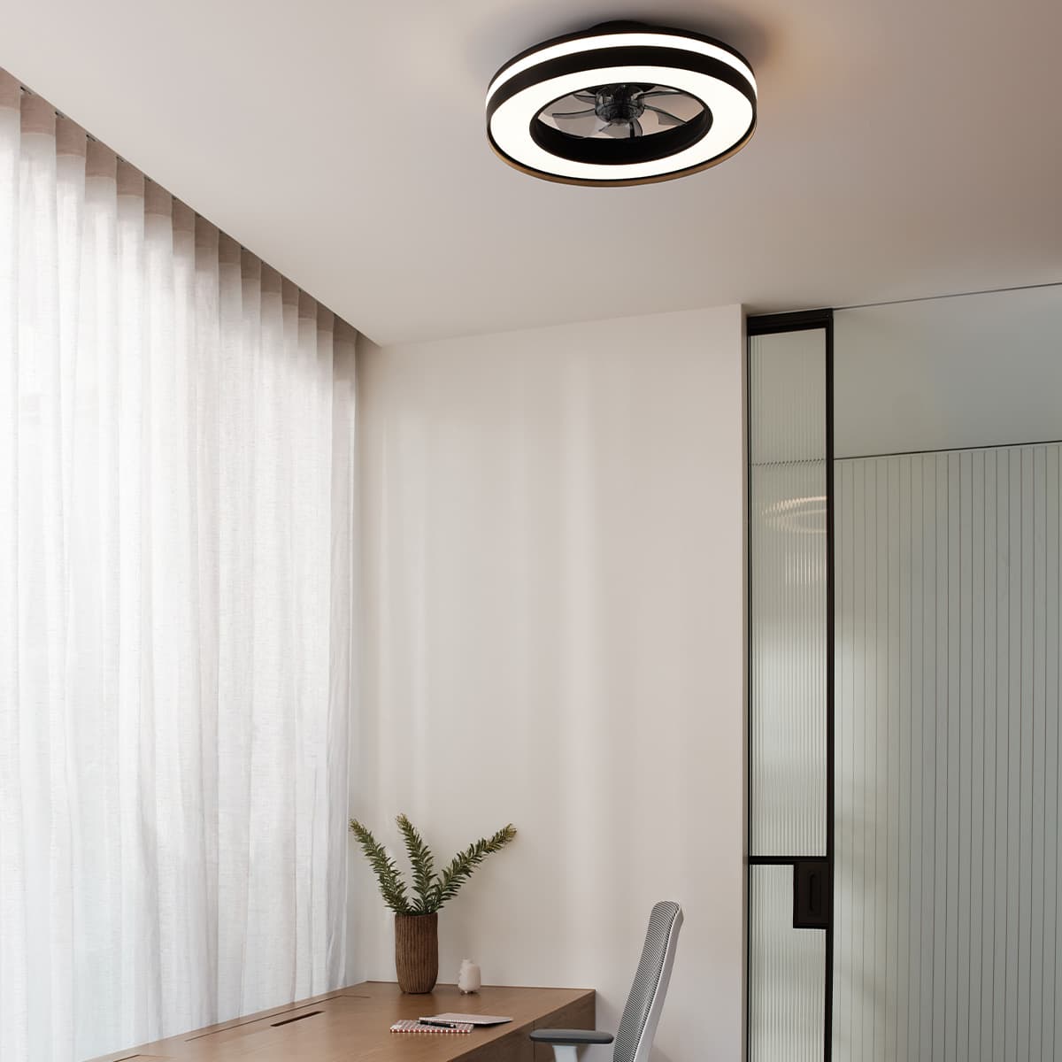 Lucci Connect Ergo Smart DC Flush Fan with LED RGB Light in Black-img-2