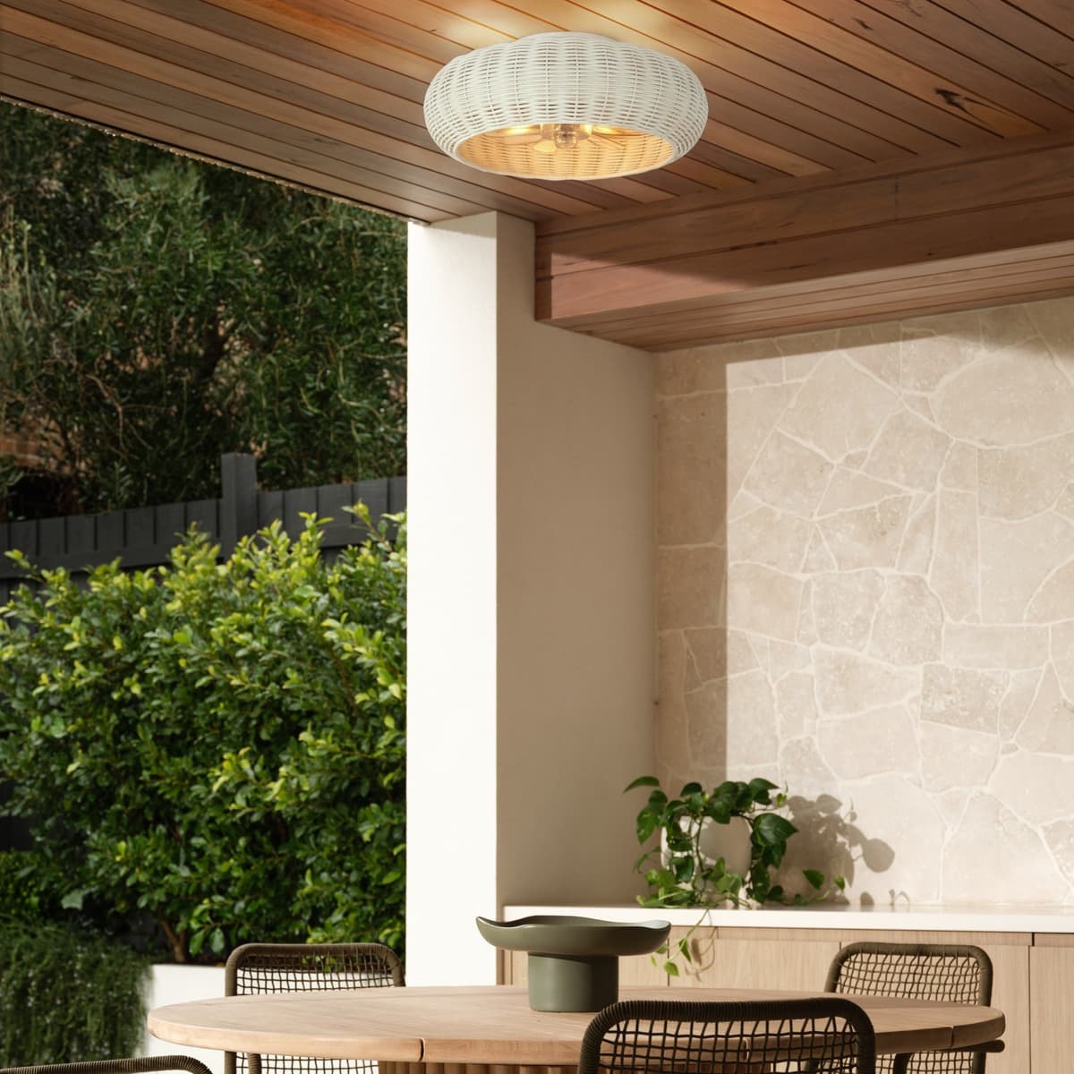 Lorne 500mm IP44 DC Flush Fan with Light in White-img-2