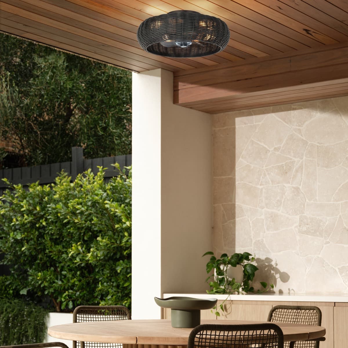 Lorne 500mm IP44 DC Flush Fan with Light in Charcoal-img-2