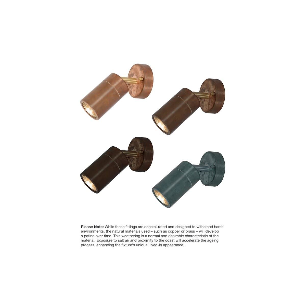 Harbour 1 Light Adjustable Wall Spot in Copper