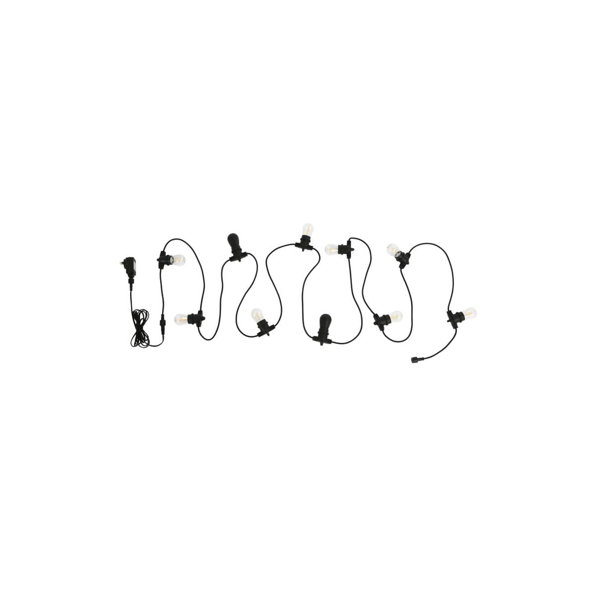 Festoon Speaker 8 Light LED Exterior String Light Kit with Wireless Speakers in Black with Warm White-img-1