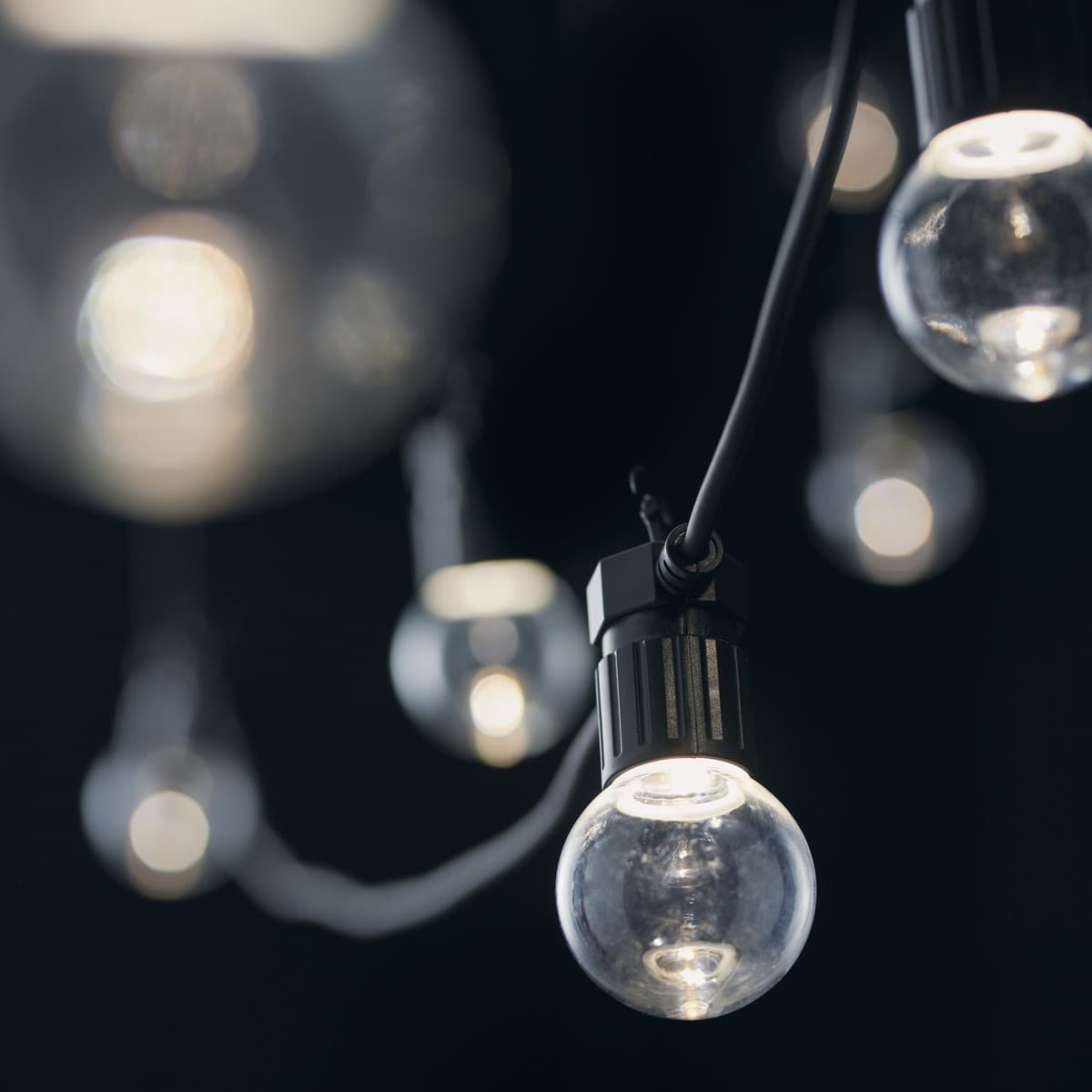 Festoon II 10 Light LED Exterior String Light Kit in Black with Warm White-img-2