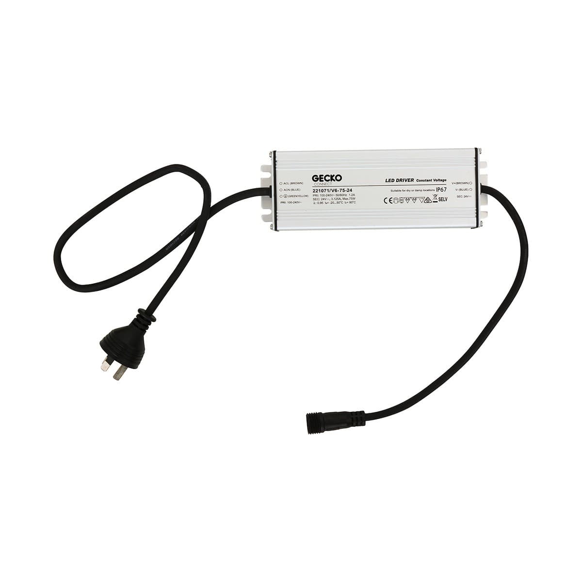Lucci Connect Gecko 24V 75VA IP67 Transformer-img-1