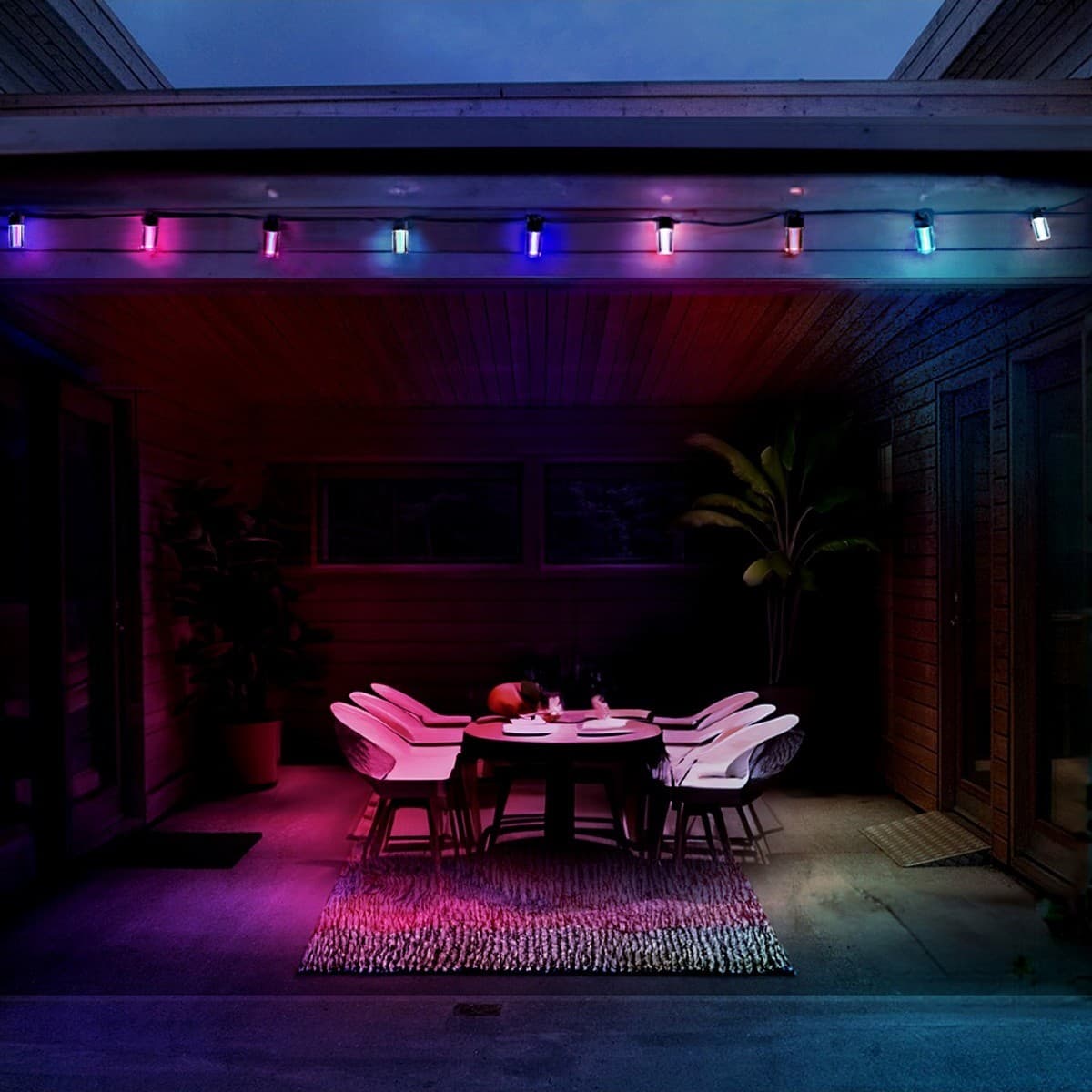 LIFX Outdoor 12 Light IP66 Exterior LED String Light with RGB + White in Black-img-4