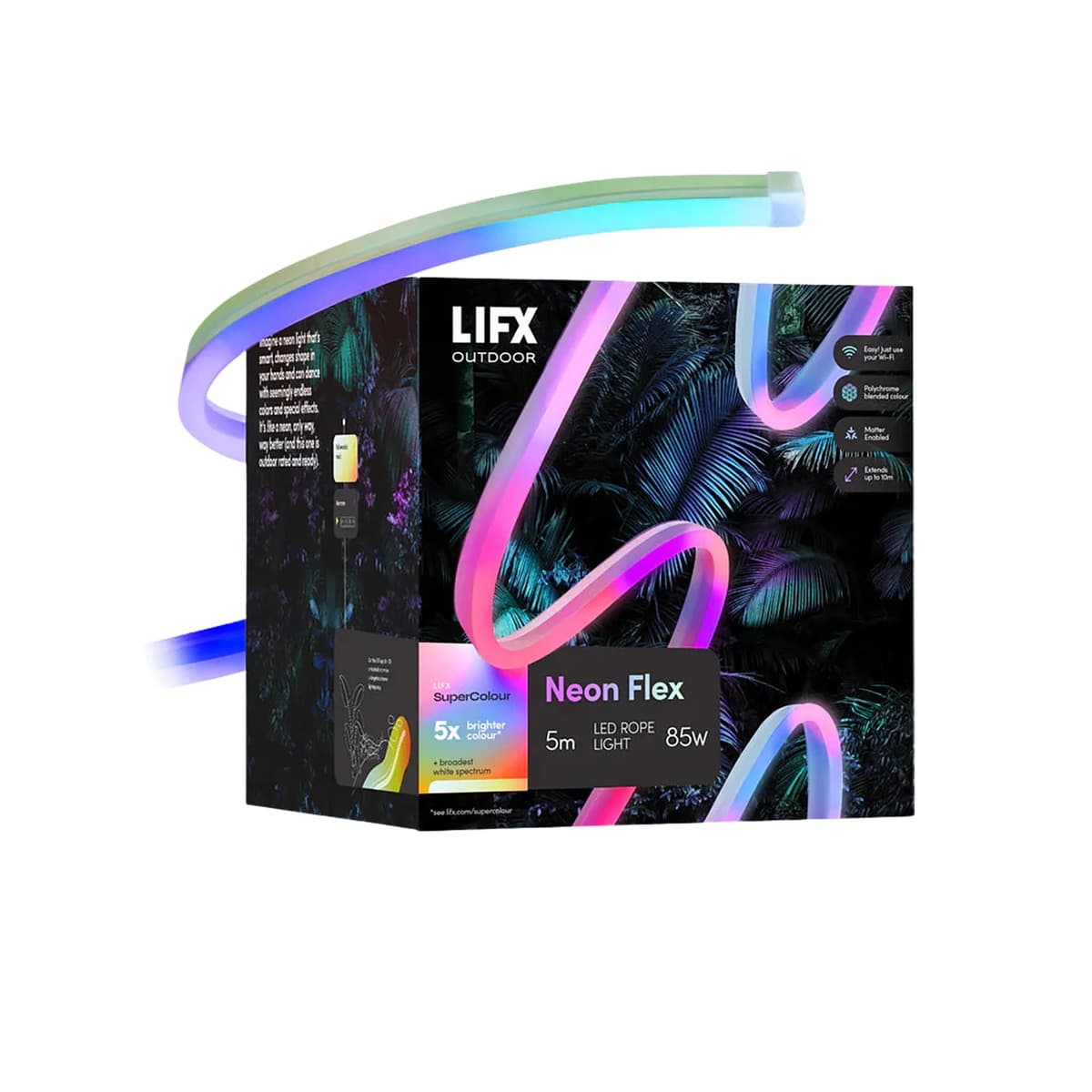 LIFX Outdoor 5m IP67 Neon Flex Smart LED Strip Light with RGB + Full White Spectrum-img-1
