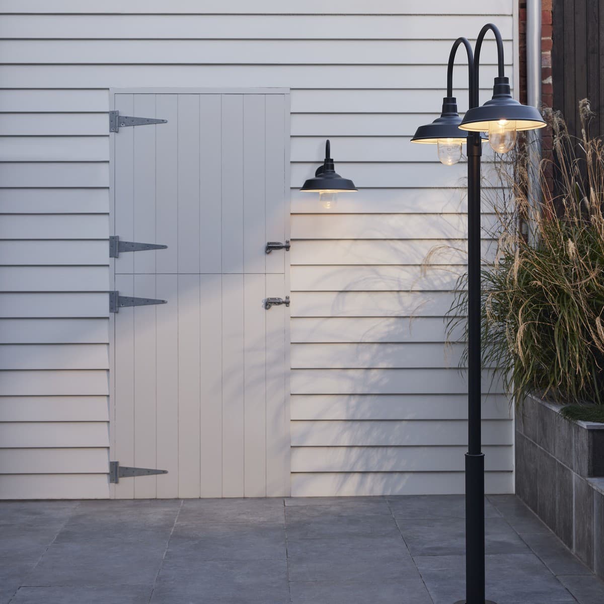 Portsea 2 Light Exterior Street Light in Black-img-2