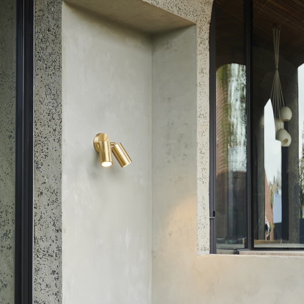 Made By Mayfair Seaside Exterior 2 Light Adjustable Spotlight in Brass-img-3