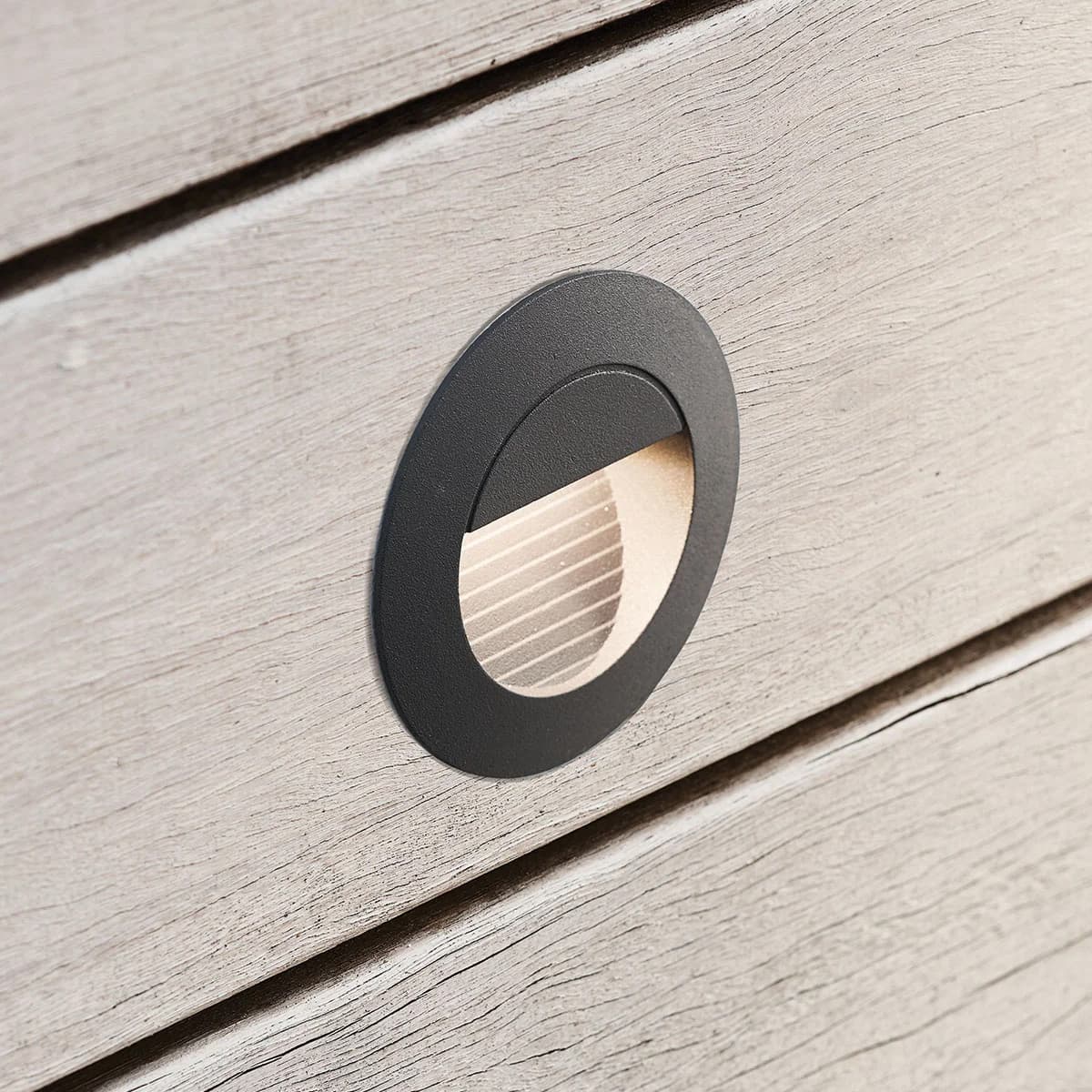 LEDlux Desi 240V Weatherproof Round Steplight in Charcoal-img-2