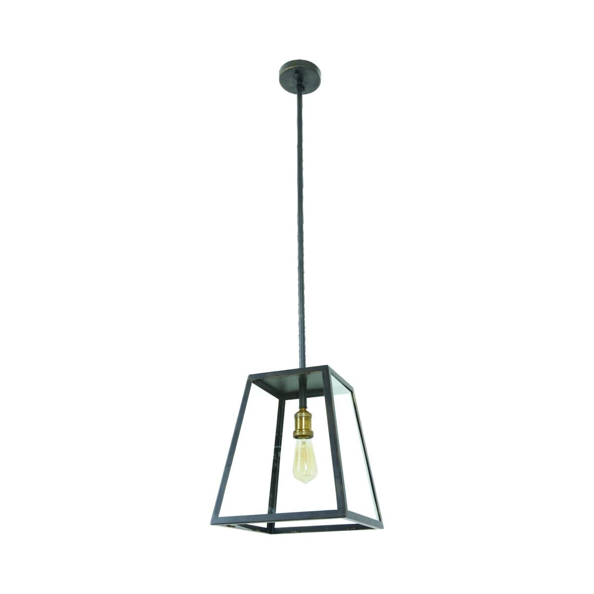 Southampton 1 Light Large Exterior Pendant in Antique Black with Bronze Accents-img-2