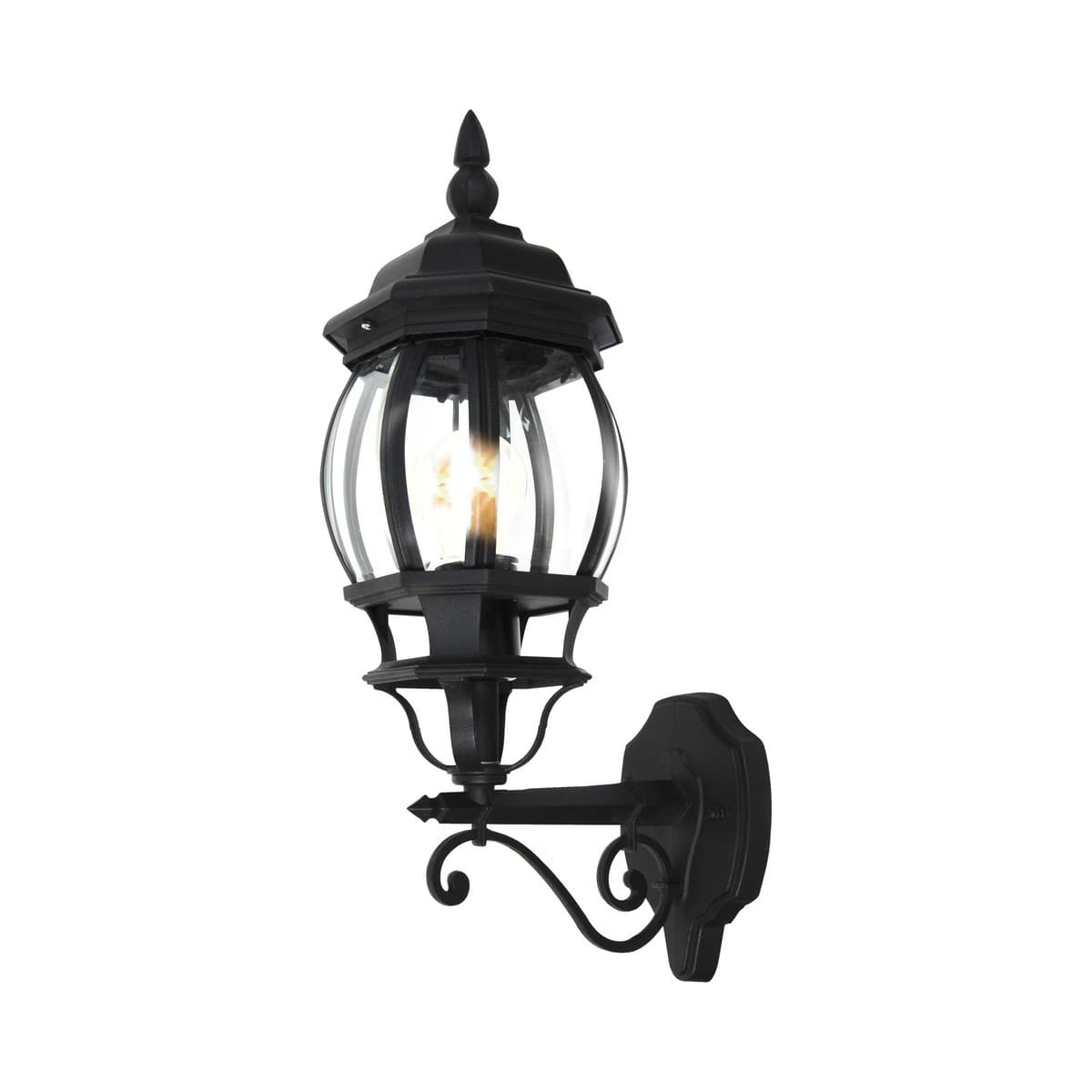 Dubrovnik II Upward Facing Exterior Wall Bracket in Black