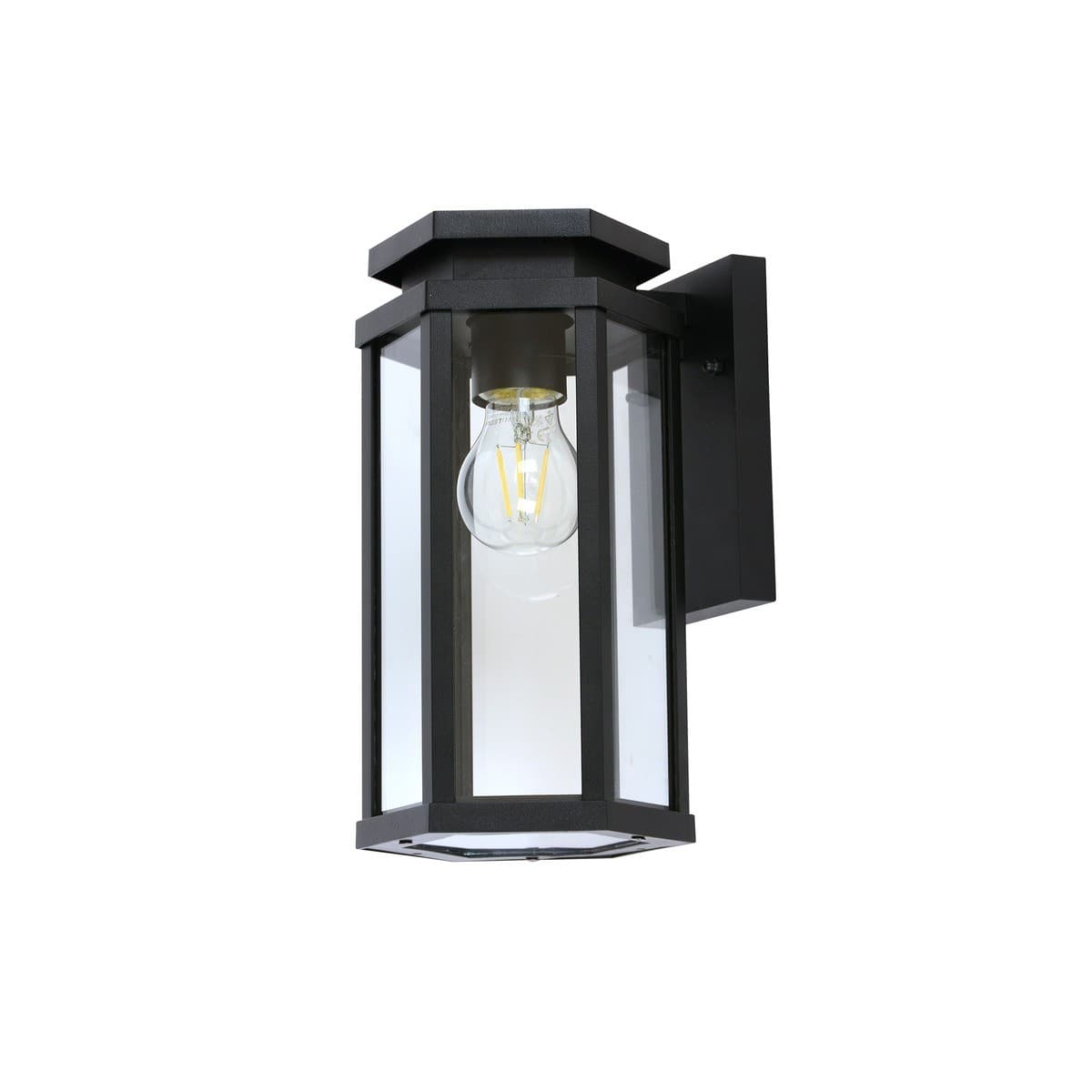 Northampton 1 Light Medium Hexagon Exterior Wall Bracket in Black