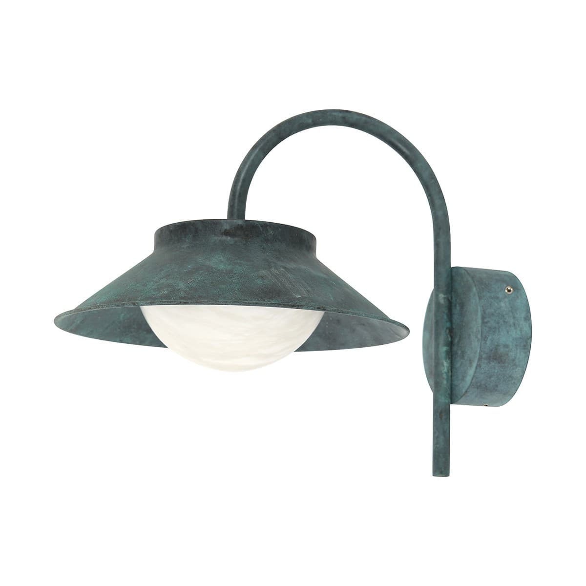 Made By Mayfair Seaside St Kilda Exterior Wall Bracket in Verdigris with Spanish Alabaster Shade-img-1