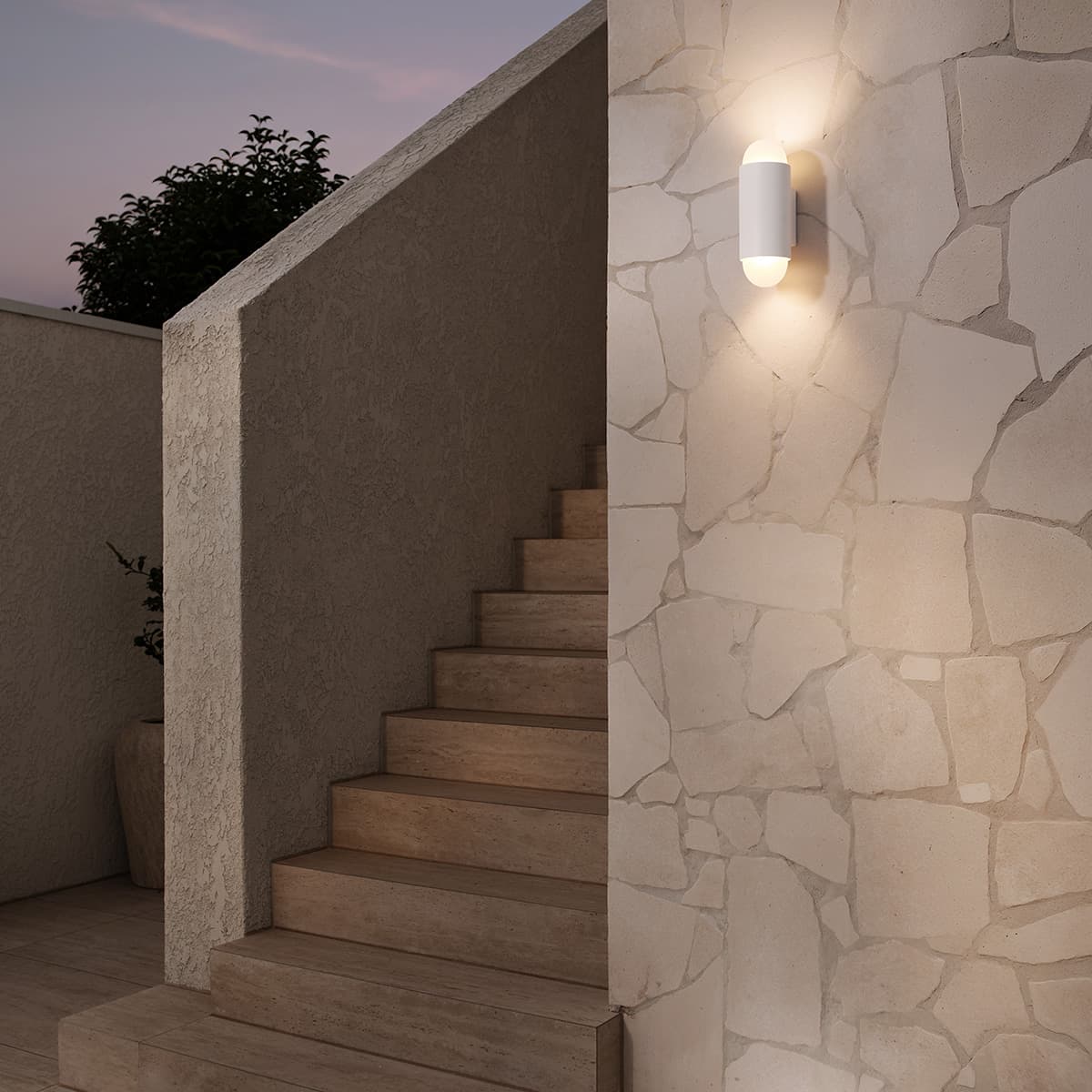 Pebble 2 Light Up/Down Wall Bracket in White-img-2