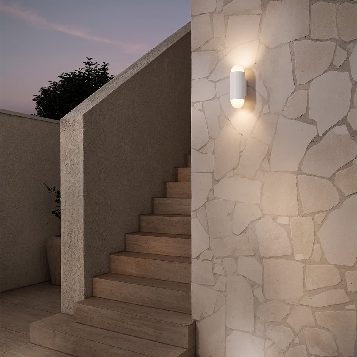Pebble 2 Light Up/Down Wall Bracket in White-img-4