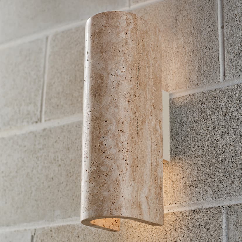 Bridge 2 Light Up/Down Wall Light in Travertine - Beacon Lighting