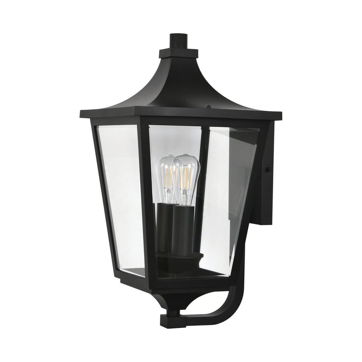 Leon 2 Light Large Exterior Wall Lantern in Black-img-1
