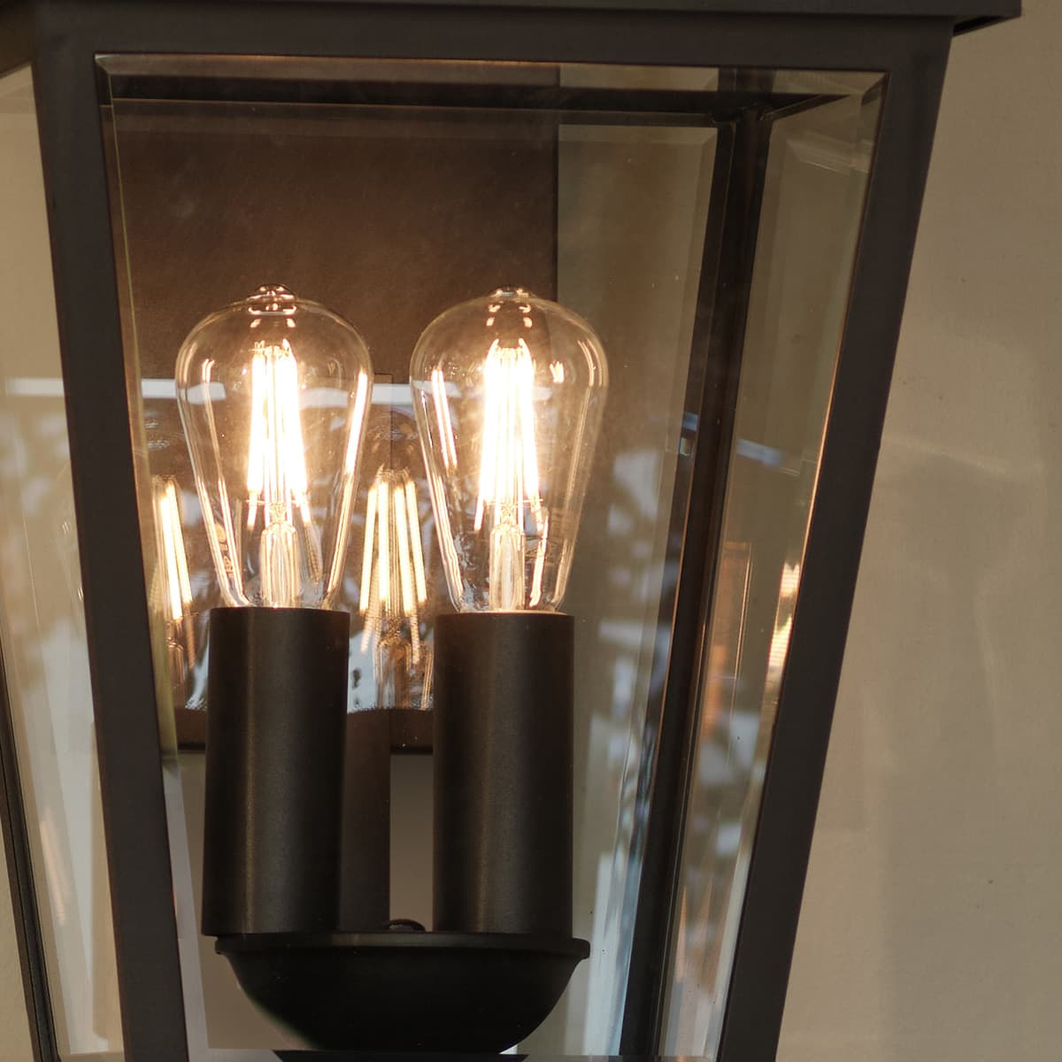 Leon 2 Light Large Exterior Wall Lantern in Black-img-3