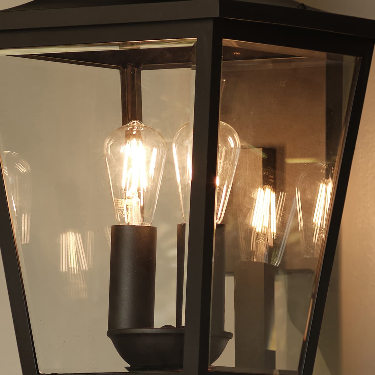 Leon 2 Light Large Exterior Wall Lantern in Black-img-5