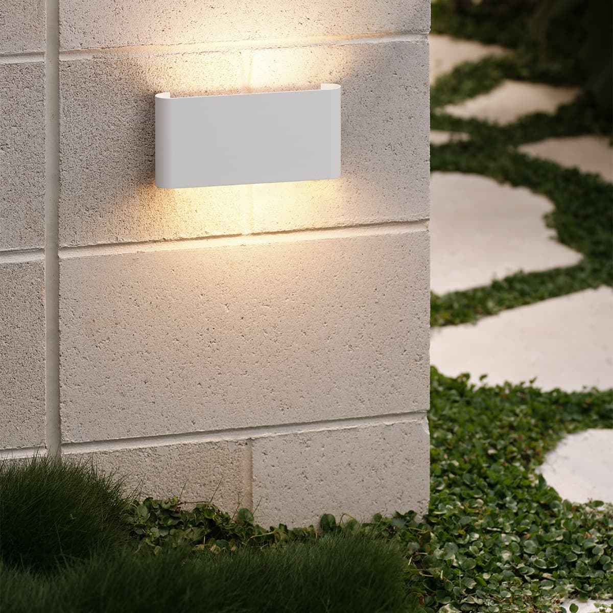 Sync LED Up/Down Rounded Wall Sconce in White-img-2