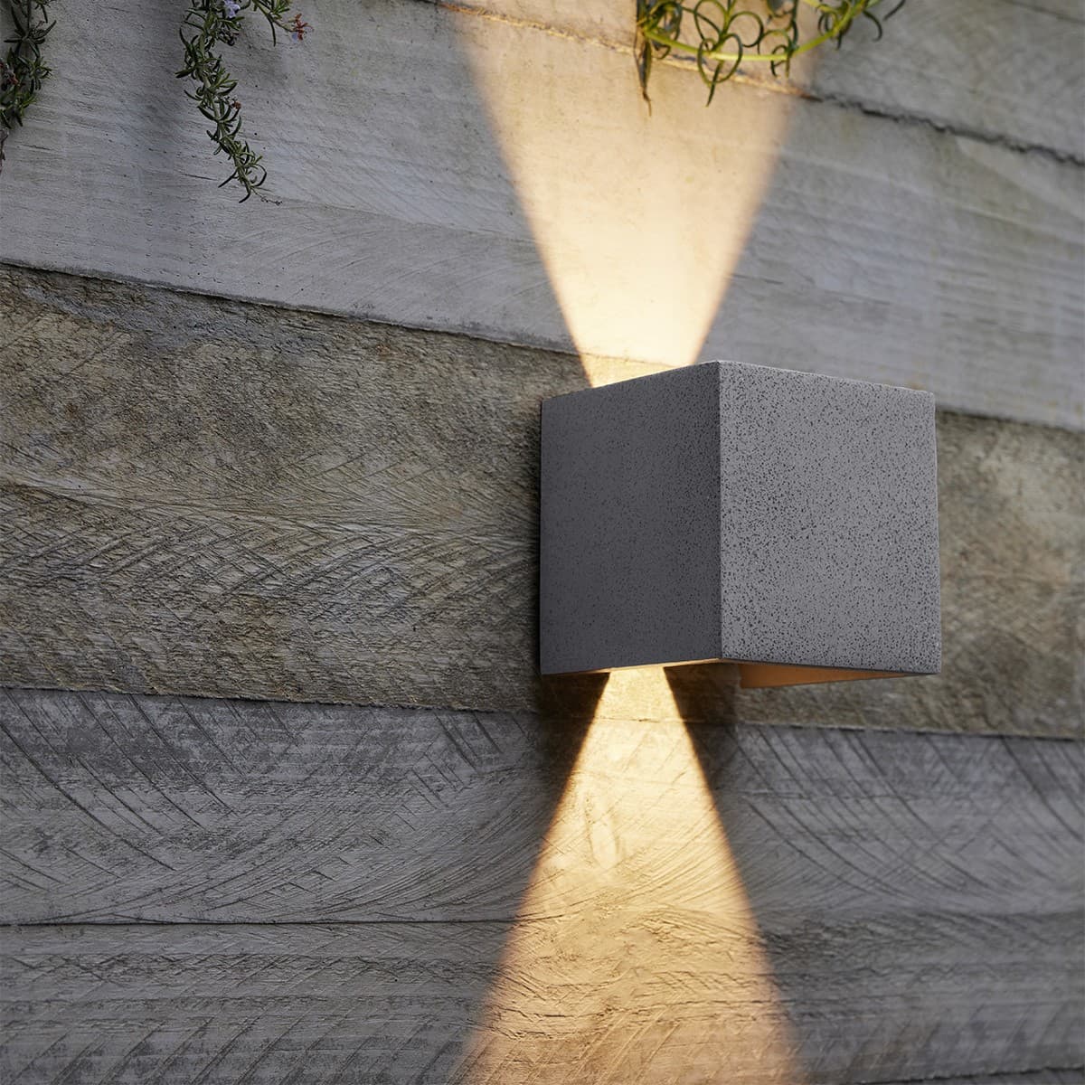 MFL Tanimi Cube LED Up/Down Exterior Wall Light in Black