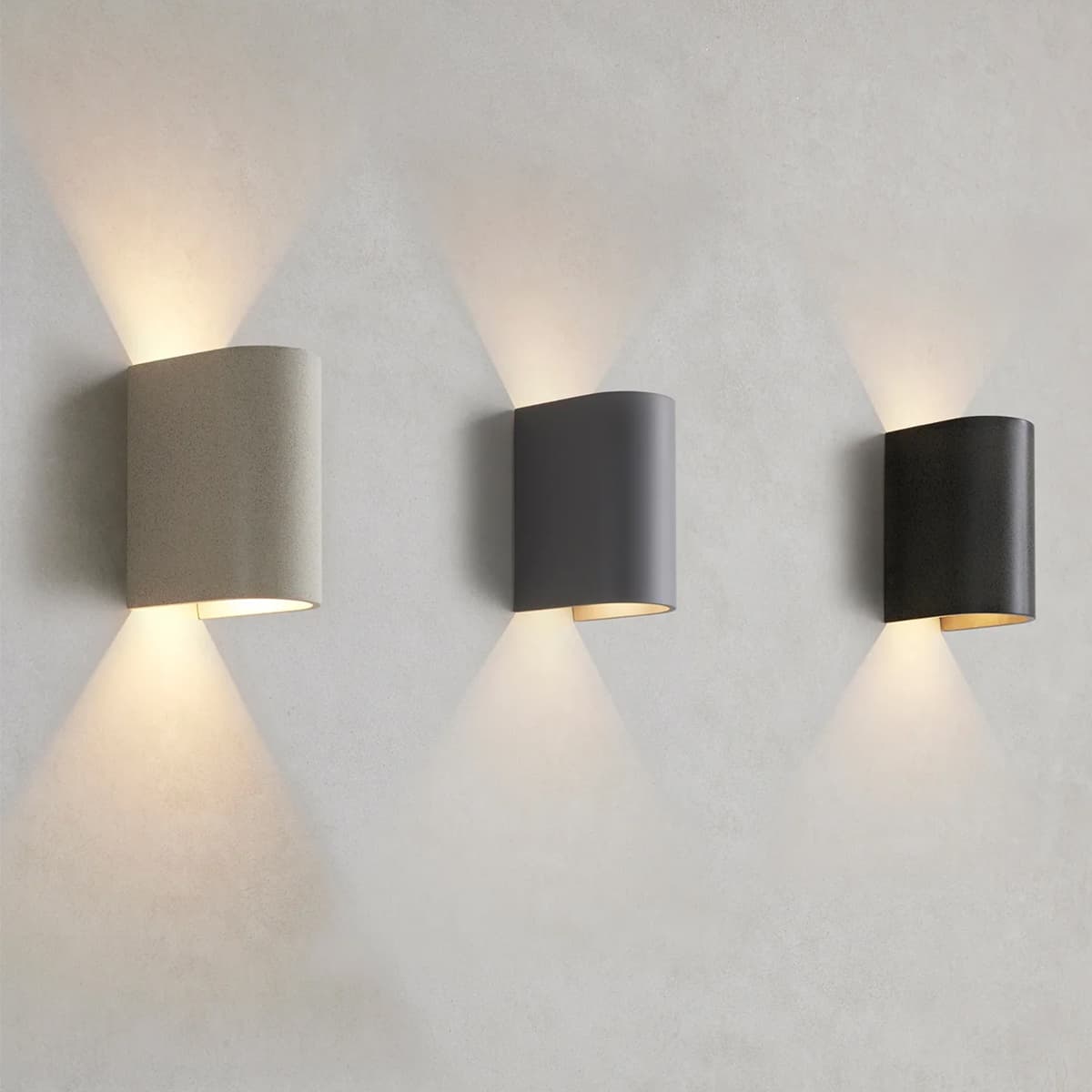 MFL Tanimi Cylinder LED Up/Down Exterior Wall Light in Concrete-img-1