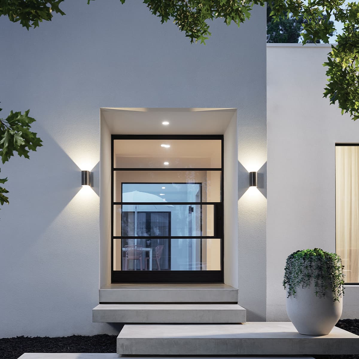 MFL Tanimi Cylinder LED Up/Down Exterior Wall Light in Black-img-2