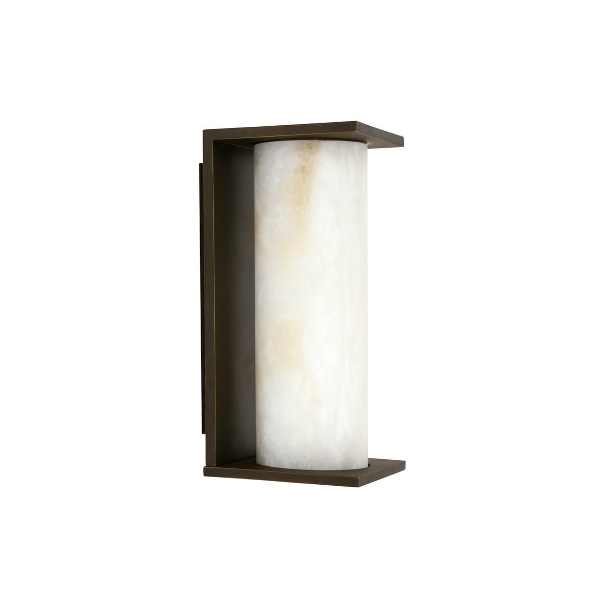 Made By Mayfair Seaside Escarpment Exterior Wall Bracket in Aged Bronze with Spanish Alabaster Shade-img-1