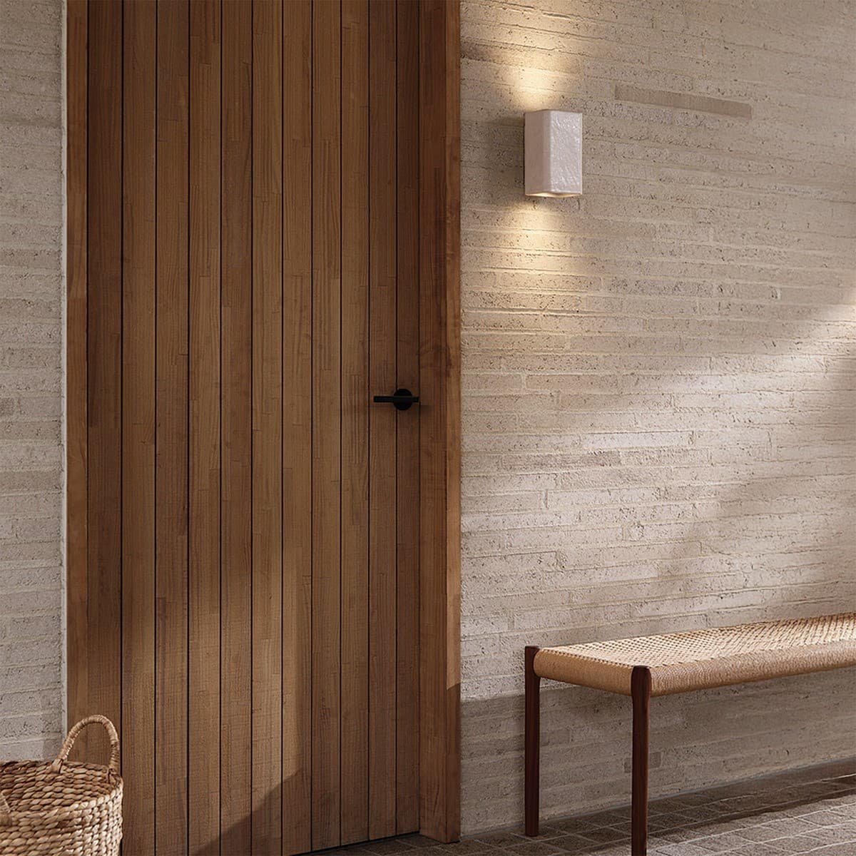 Flinders 2 Light Square Up/Down Exterior Wall Sconce in White-img-2