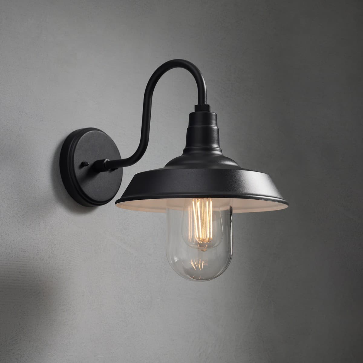 Portsea 1 Light Exterior Wall Bracket in Black-img-2