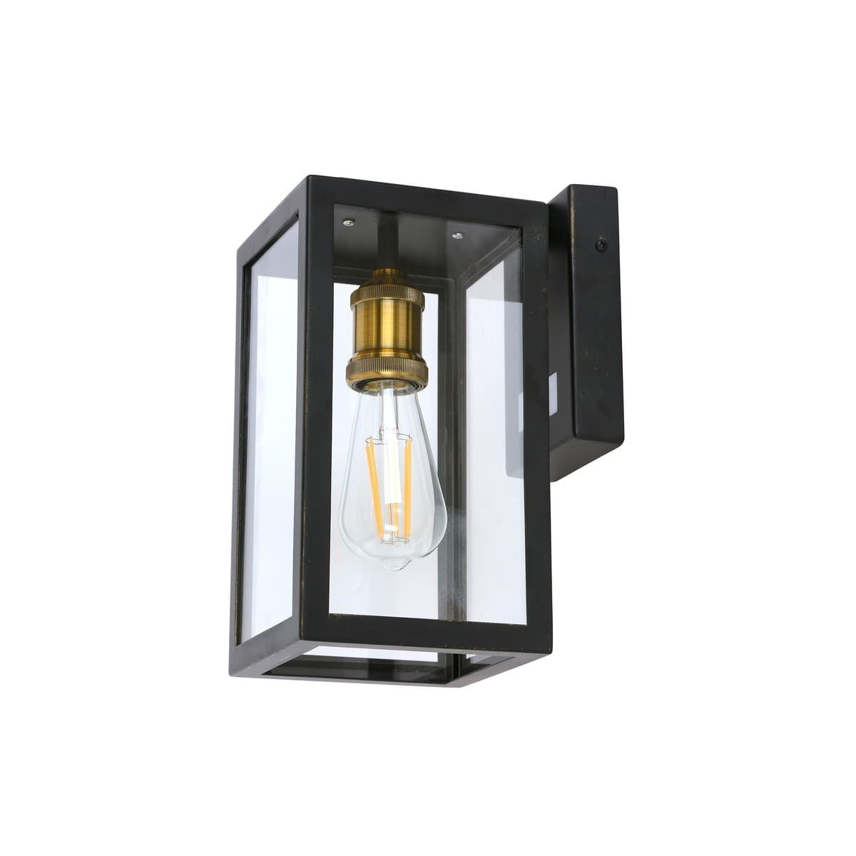 Southampton 1 Light Small Wall Bracket With Microwave Sensor in Antique Black with Bronze Accents-img-1