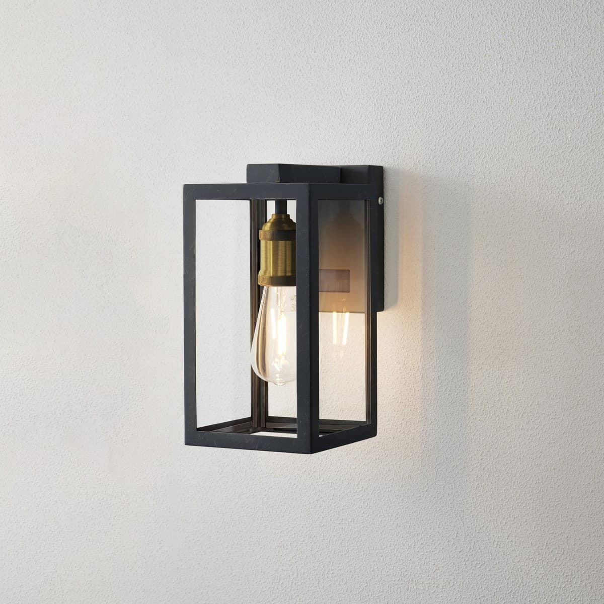 Southampton 1 Light Small Wall Bracket With Microwave Sensor in Antique Black with Bronze Accents-img-2