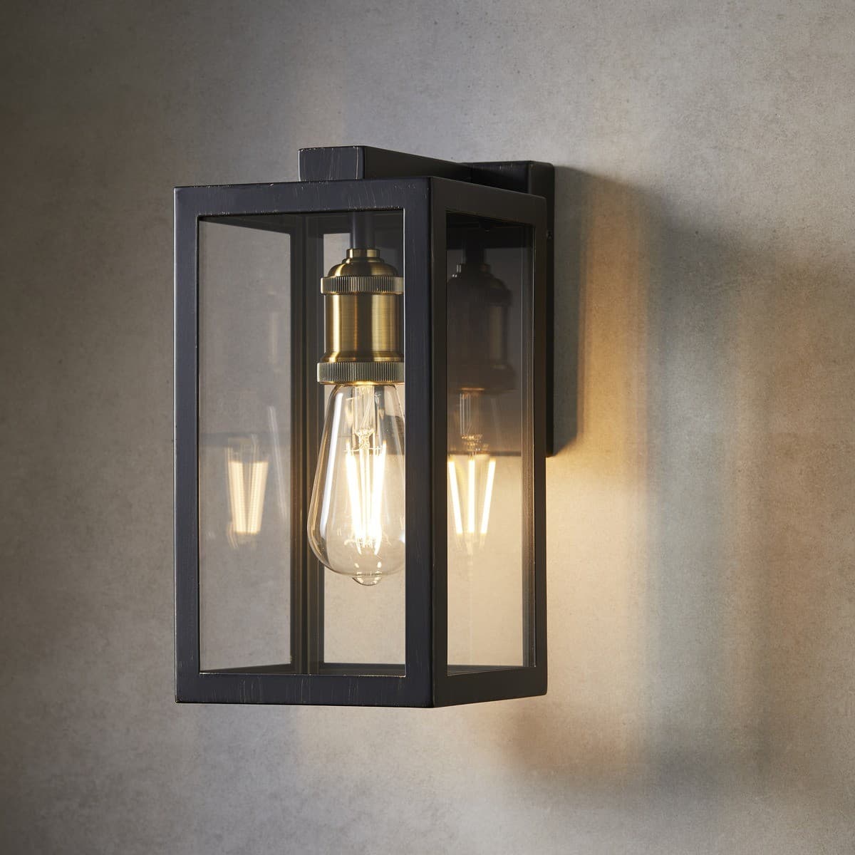 Southampton 1 Light Small Wall Bracket With Microwave Sensor in Antique Black with Bronze Accents-img-4