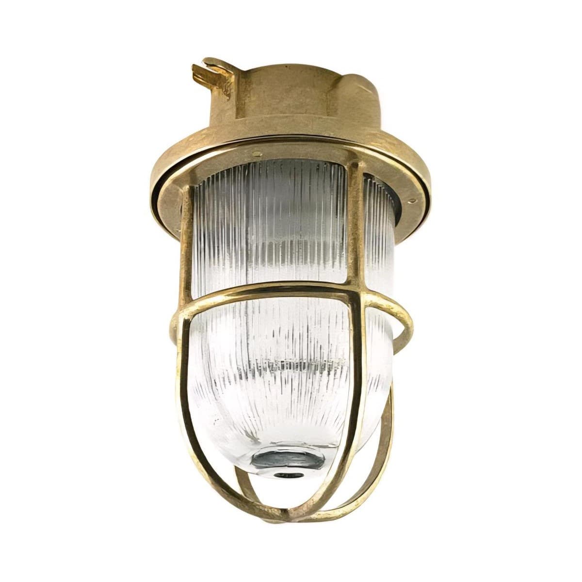 Santorini 1 Light Close to Ceiling Fitting in Solid Brass