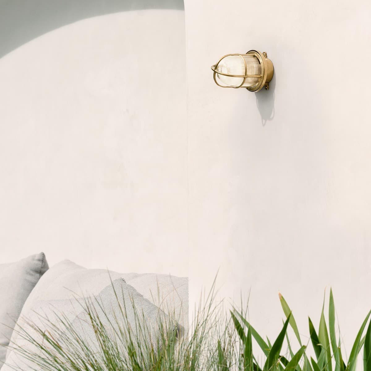 Santorini 1 Light Close to Ceiling Fitting in Solid Brass