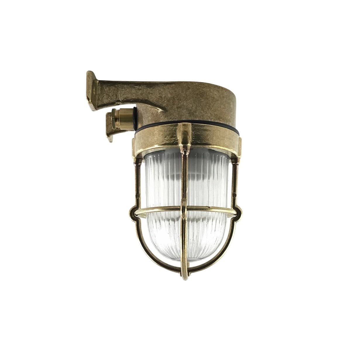 Santorini 1 Light Small Wall Bracket with Cage in Solid Brass