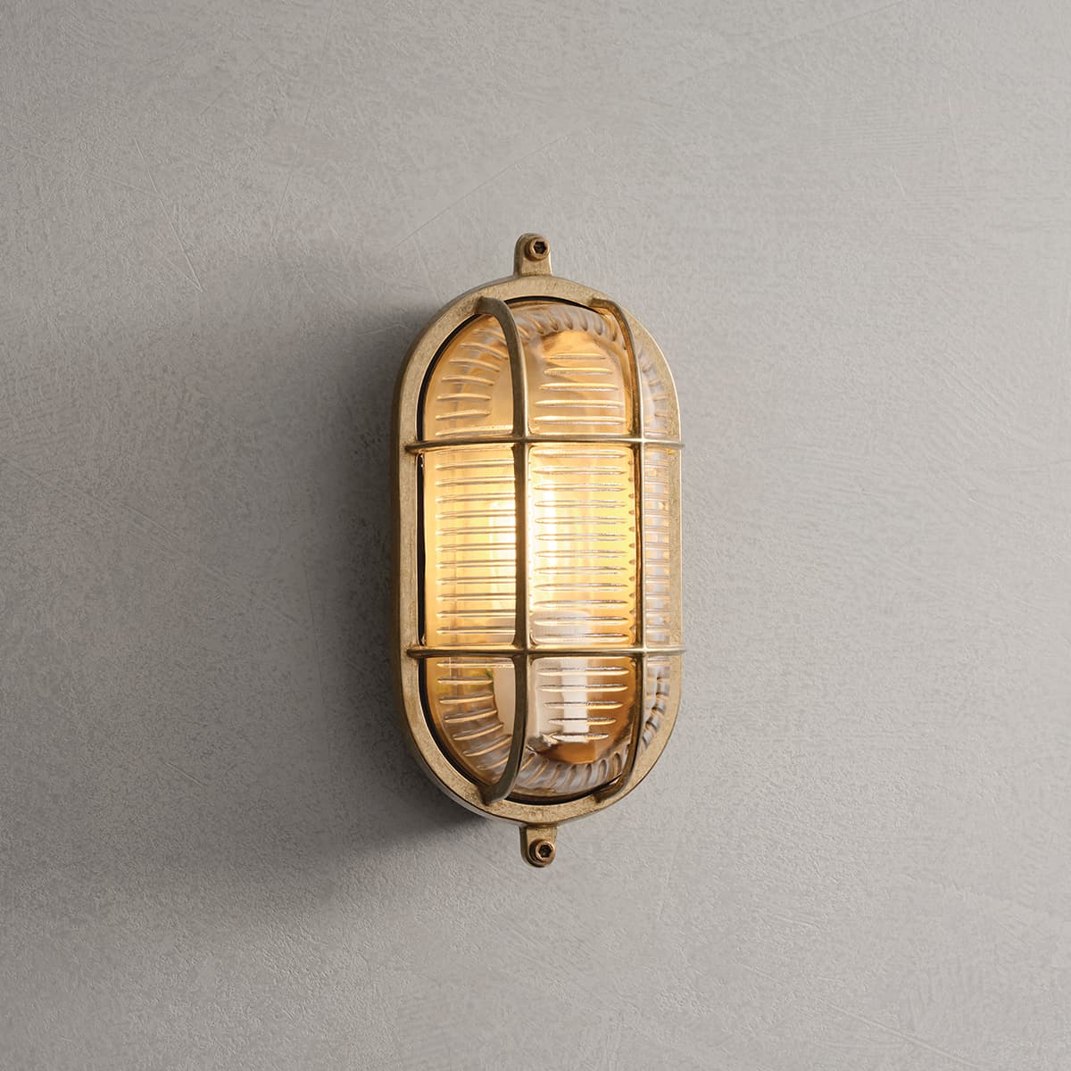 Santorini 1 Light Oval Bunker in Solid Brass-img-2