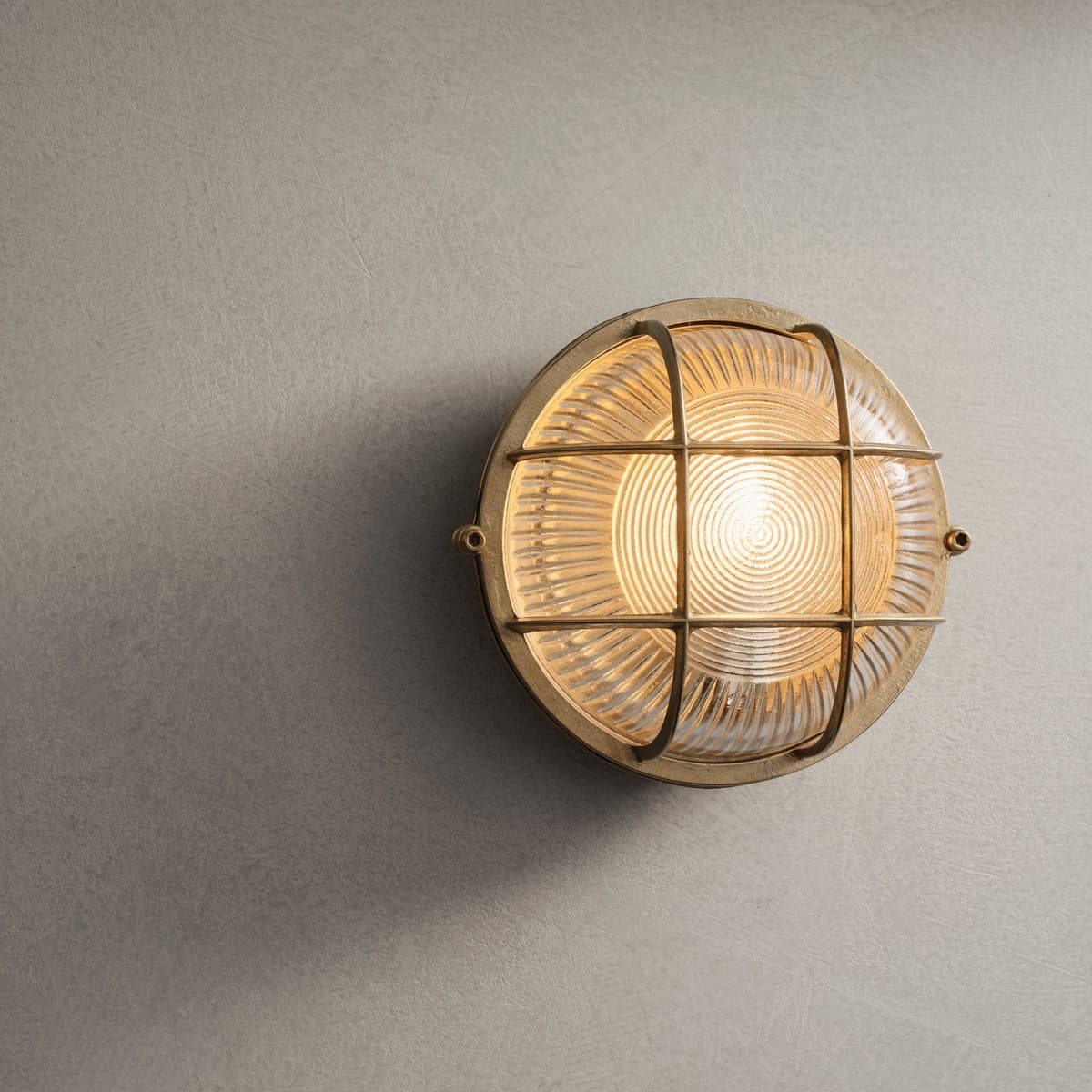 Santorini 1 Light Round Bunker in Solid Brass-img-2