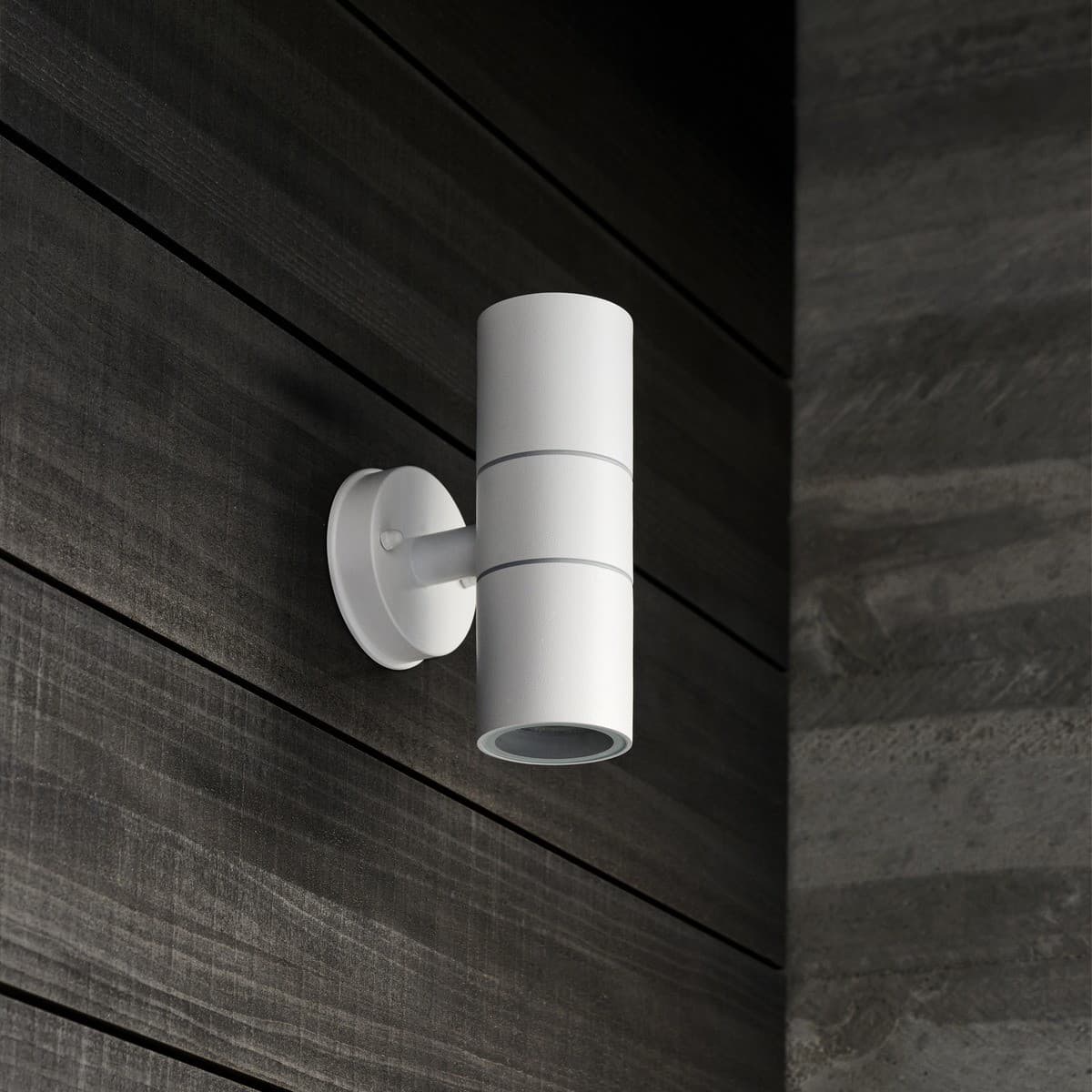 Wanaka 2 Light 240V Up/Down Exterior Wall Light in White-img-2