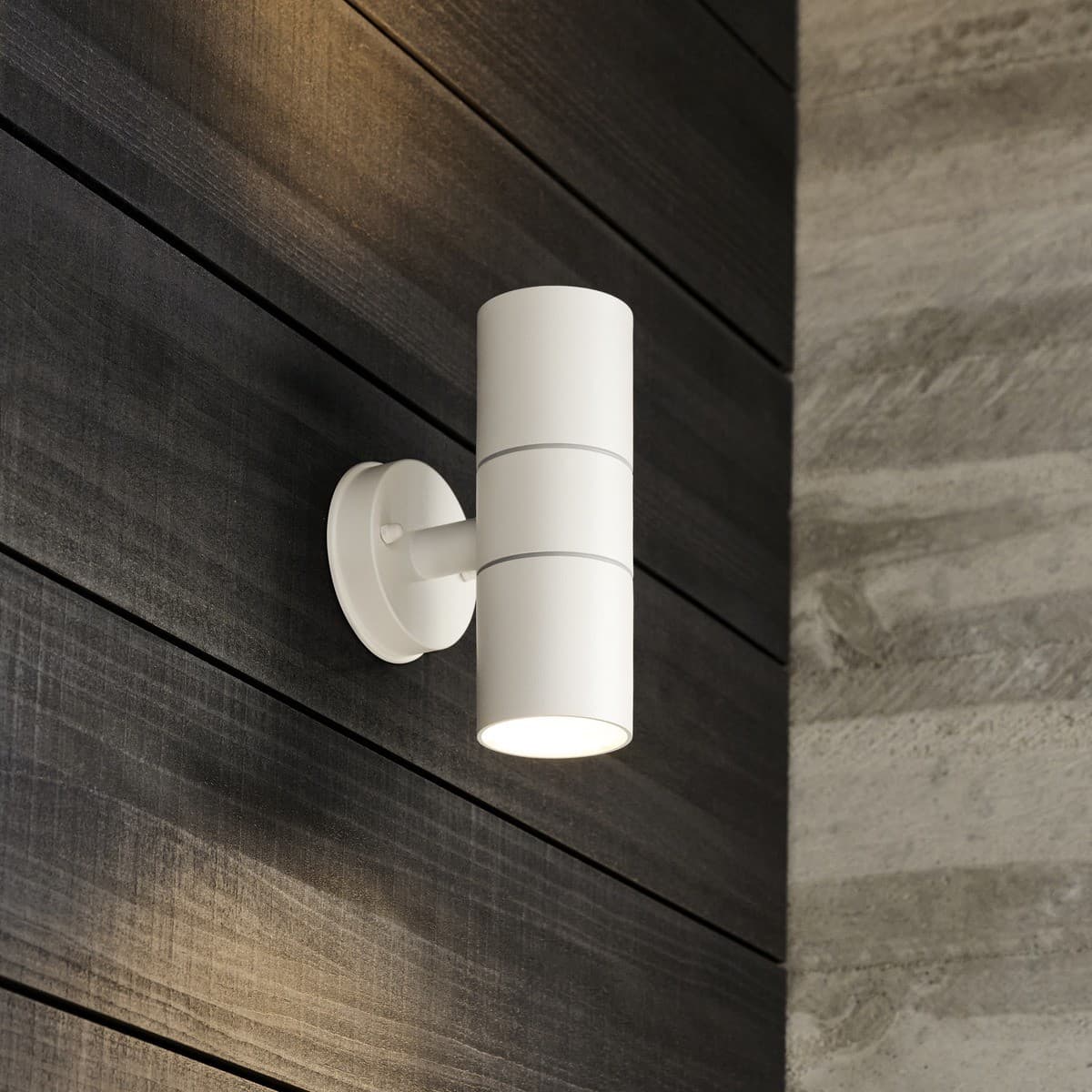 Wanaka 2 Light 240V Up/Down Exterior Wall Light in White-img-3