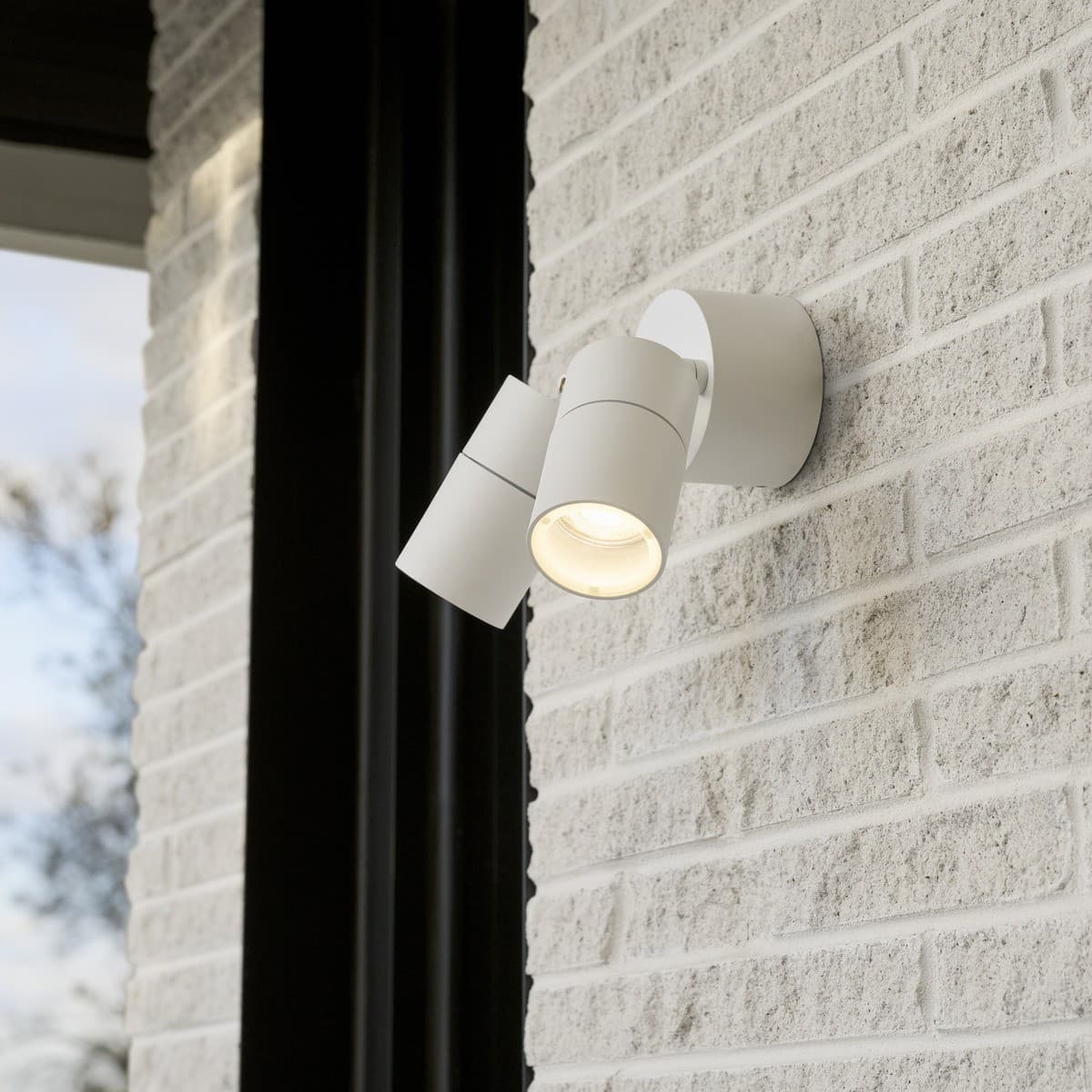 Wanaka 2 Light 240V Adjustable Exterior Wall Light in White-img-2