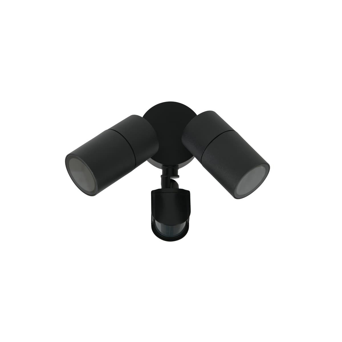 Wanaka 2 Light 240V Adjustable Wall Light with Sensor in Black-img-1