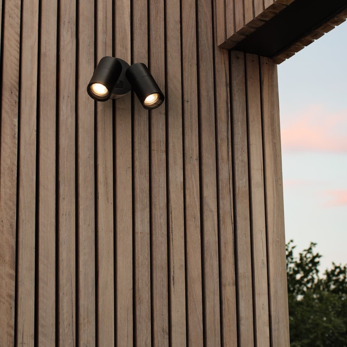 Sentinel 2 Light Adjustable Spotlight with Microwave Sensor in Black-img-2