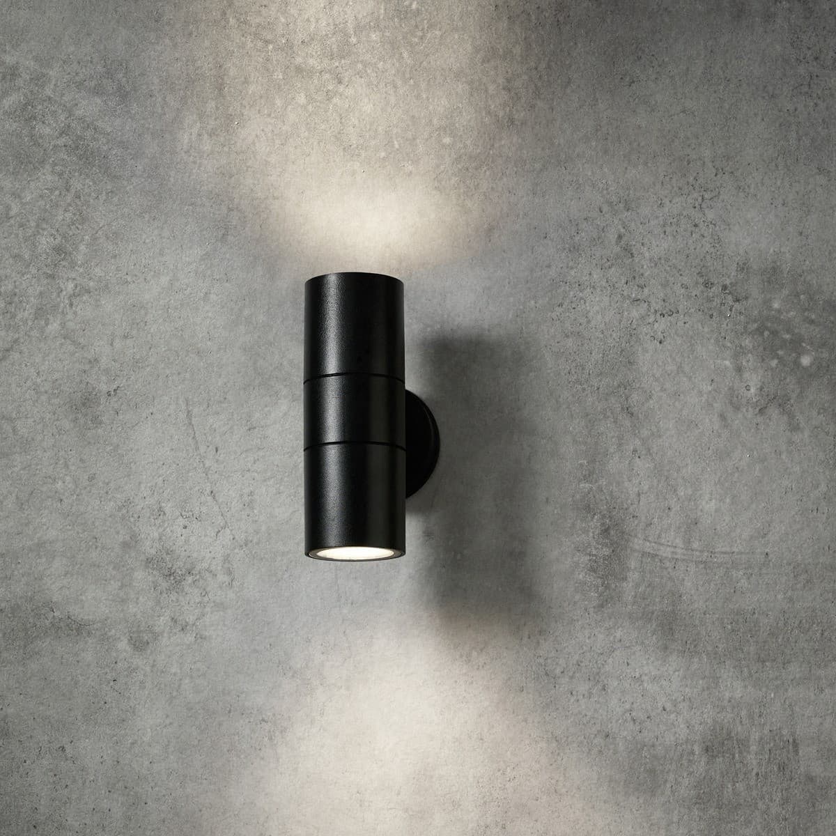 Wanaka 2 Light 240V Up/Down Exterior Wall Light in Black-img-3