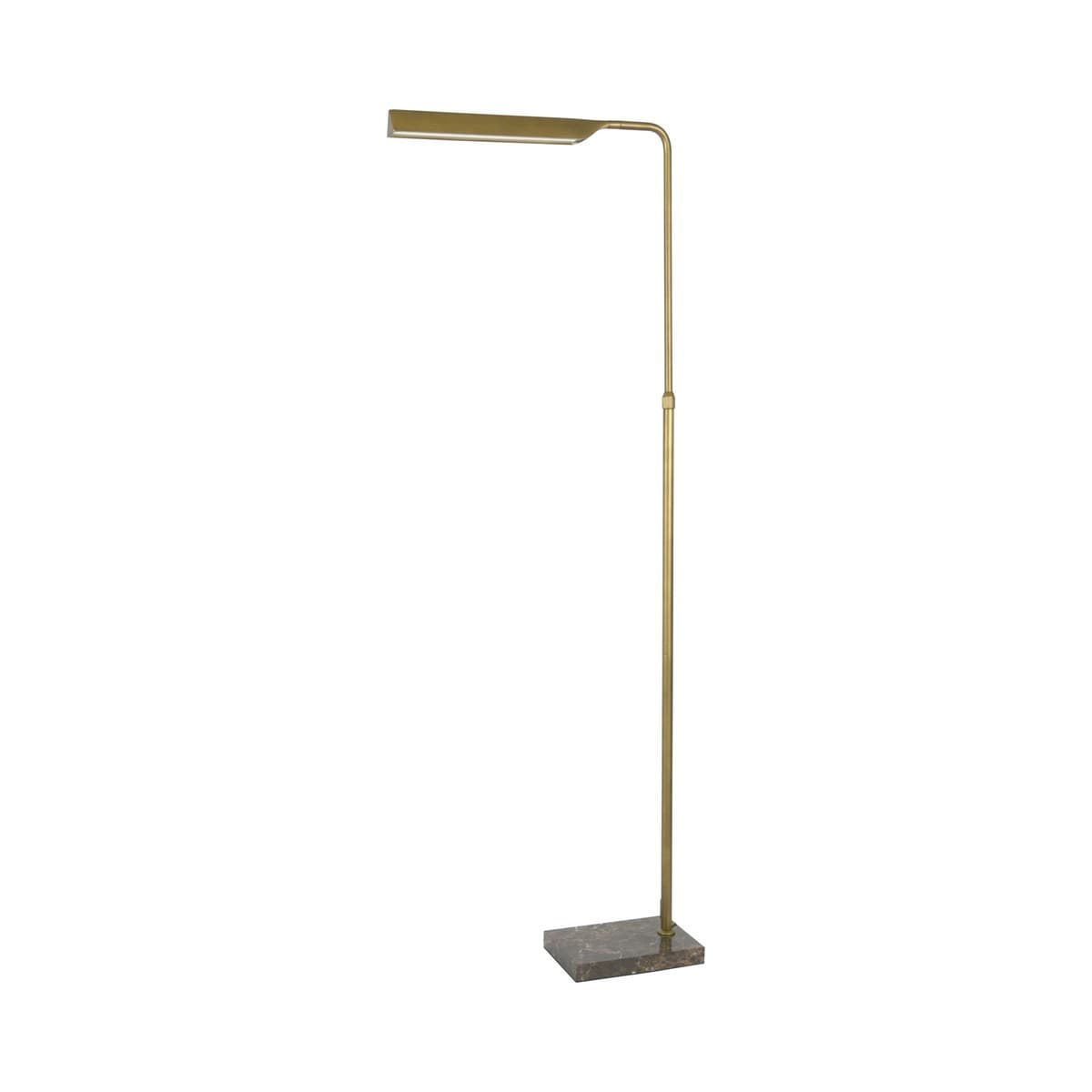 Coates LED Floor Lamp in Antique Brass with Brown Marble Base-img-1