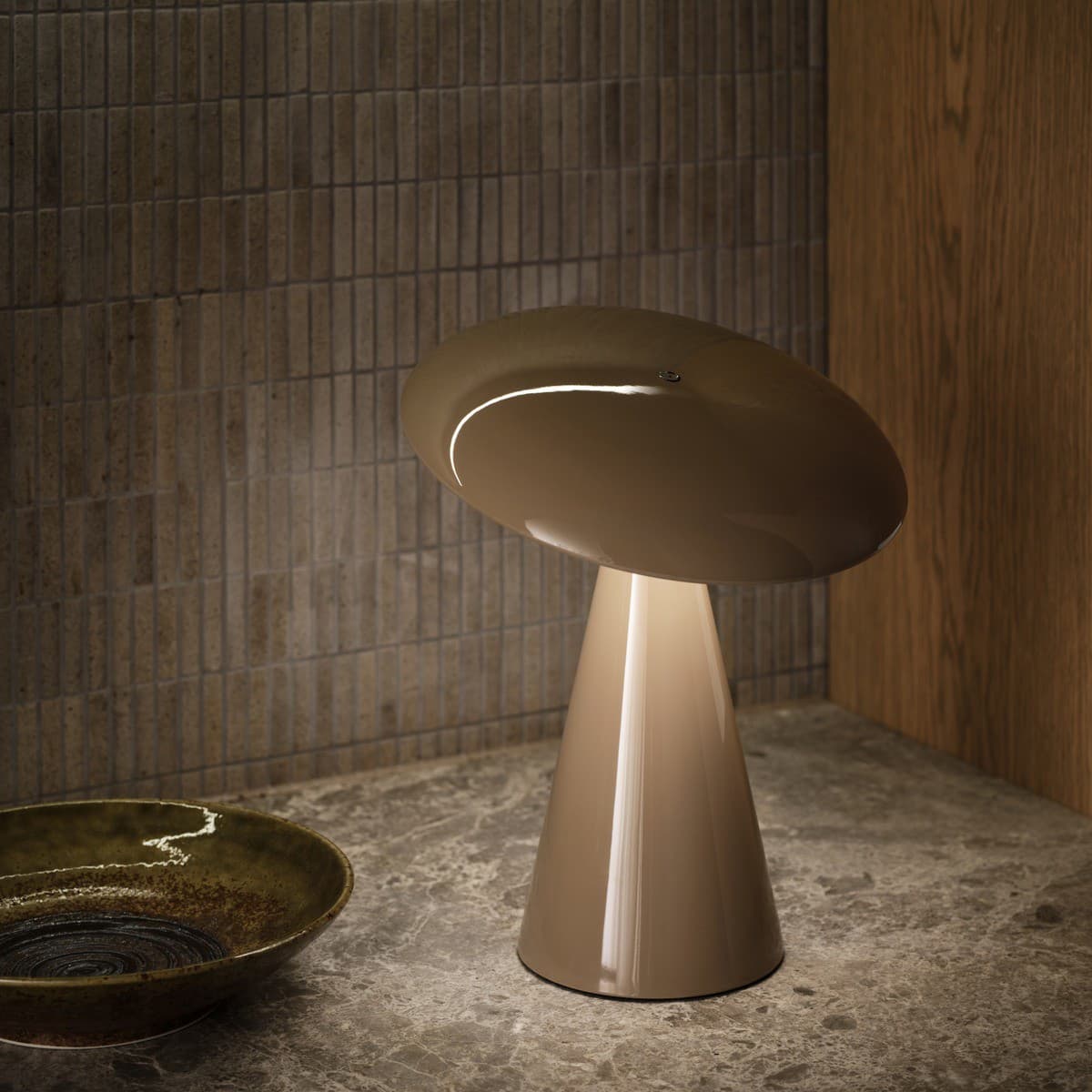 Kline LED Colour Shifting Portable Rechargeable Table Lamp in Brown-img-2