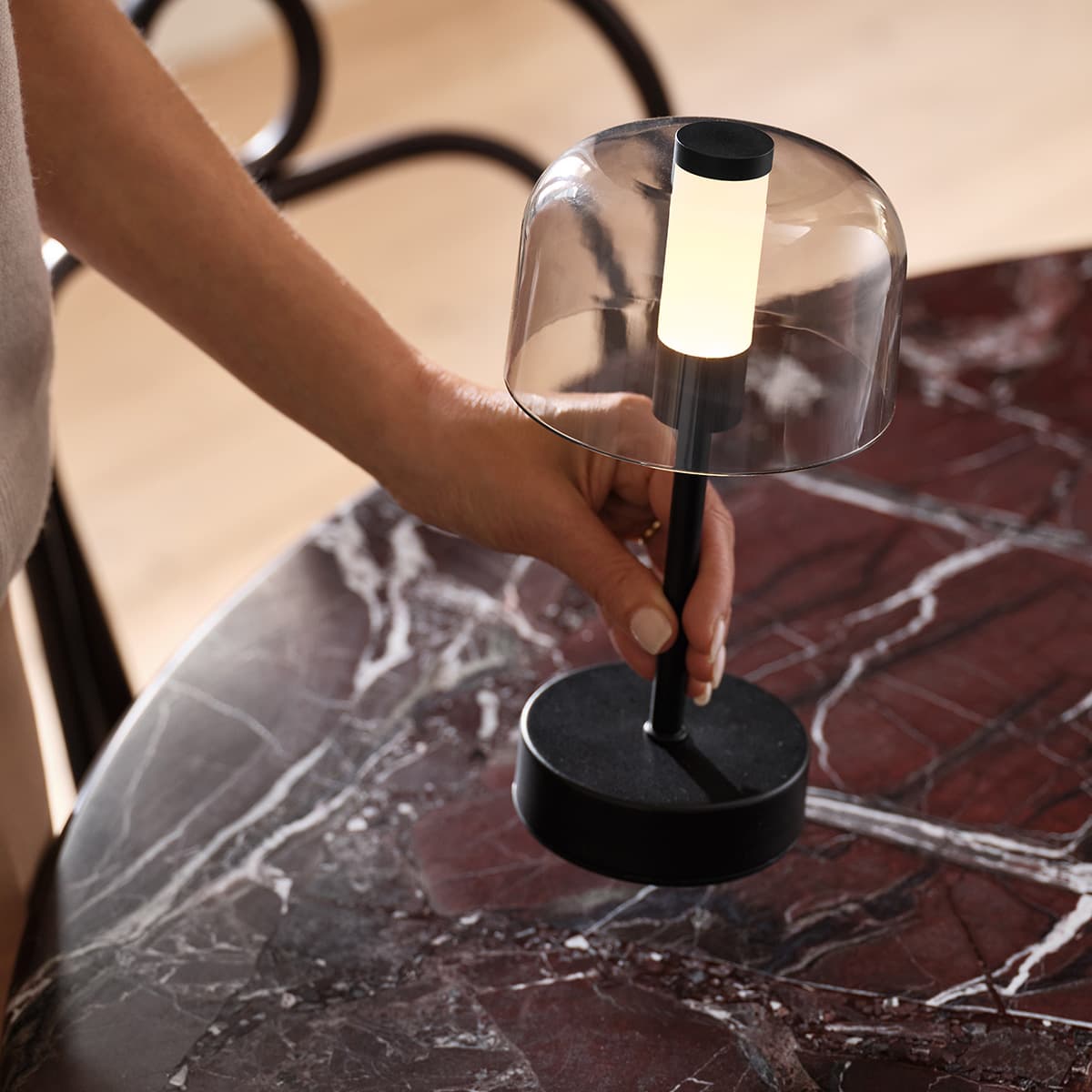 Nico LED Portable Rechargeable Table Lamp in Black-img-2