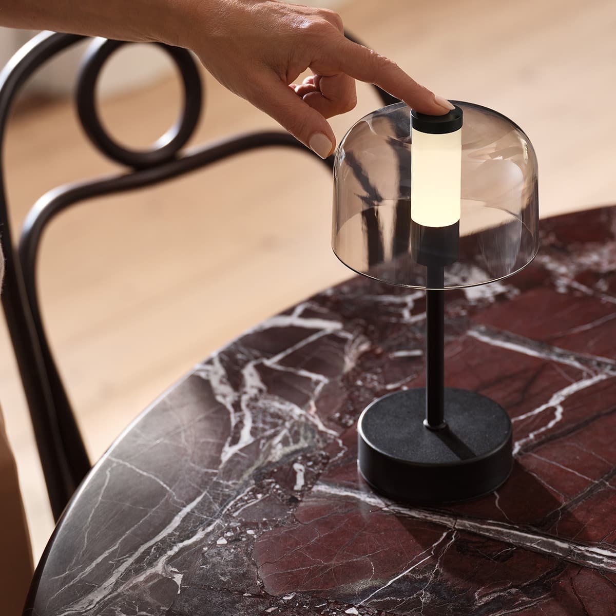 Nico LED Portable Rechargeable Table Lamp in Black-img-4