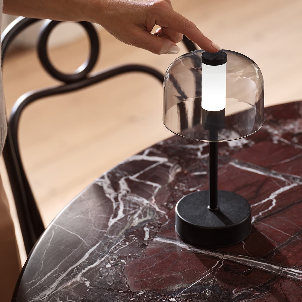 Nico LED Portable Rechargeable Table Lamp in Black-img-5