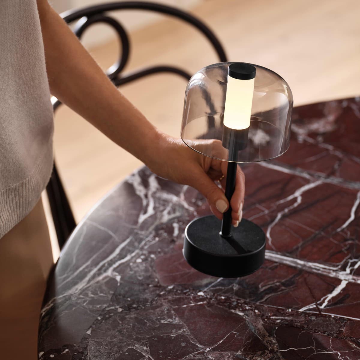 Nico LED Portable Rechargeable Table Lamp in Black-img-6